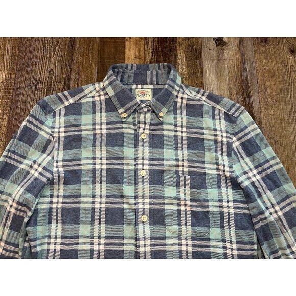 Faherty Coastline Knit Shirt - Holbrook Island Plaid Size Small - Picture 4 of 8